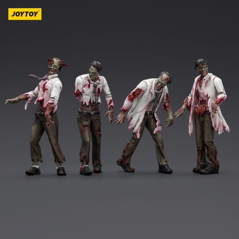 Zombie pack 4 figurines Dark Source Scientists (Male) 8 cm | 6927054401604