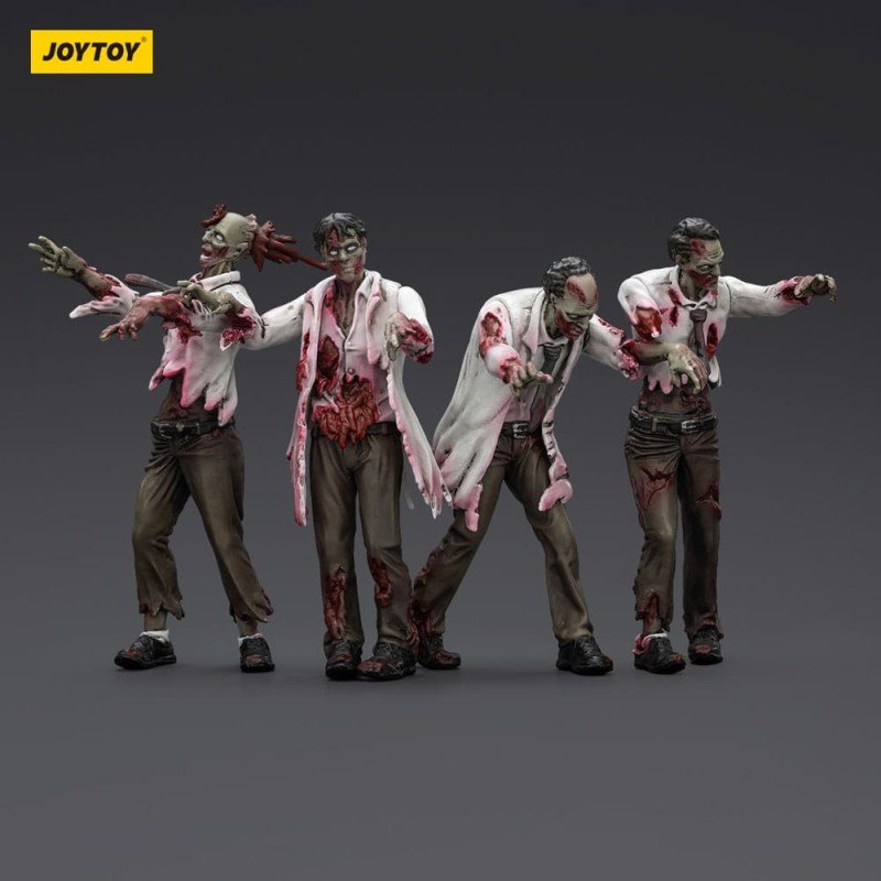 Zombie pack 4 figurines Dark Source Scientists (Male) 8 cm | 6927054401604