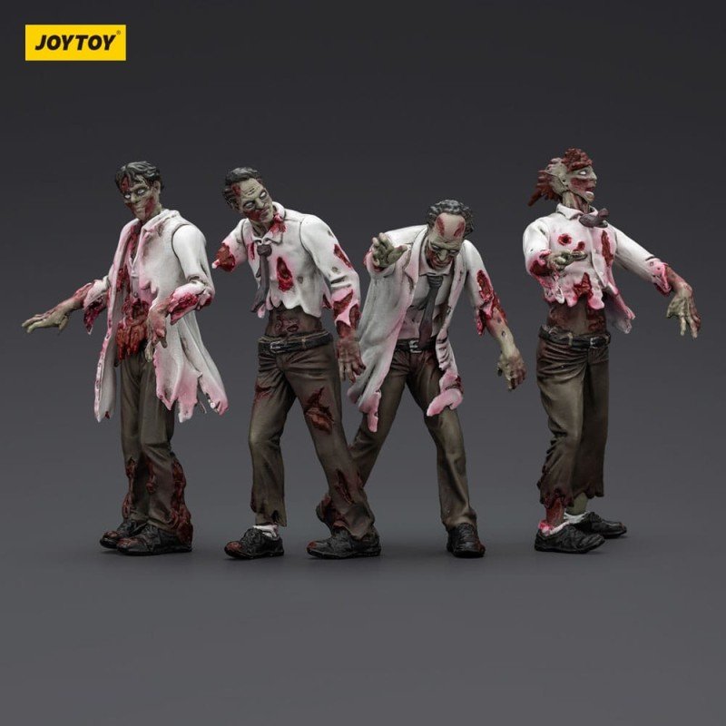 Zombie pack 4 figurines Dark Source Scientists (Male) 8 cm | 6927054401604