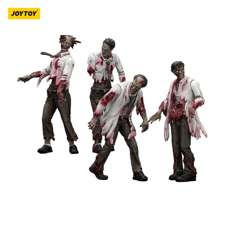 Zombie pack 4 figurines Dark Source Scientists (Male) 8 cm | 6927054401604
