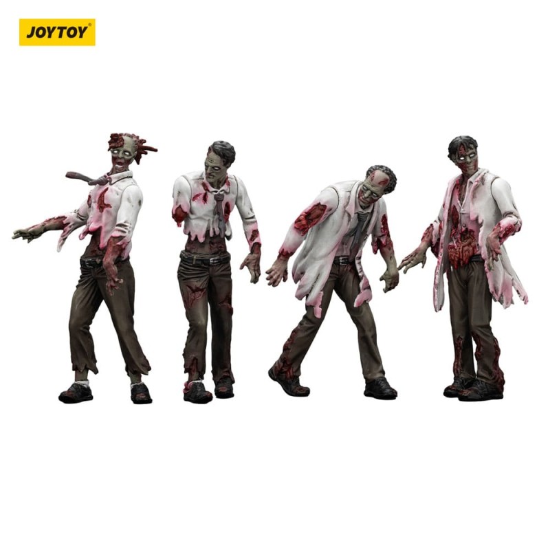 Zombie pack 4 figurines Dark Source Scientists (Male) 8 cm | 6927054401604