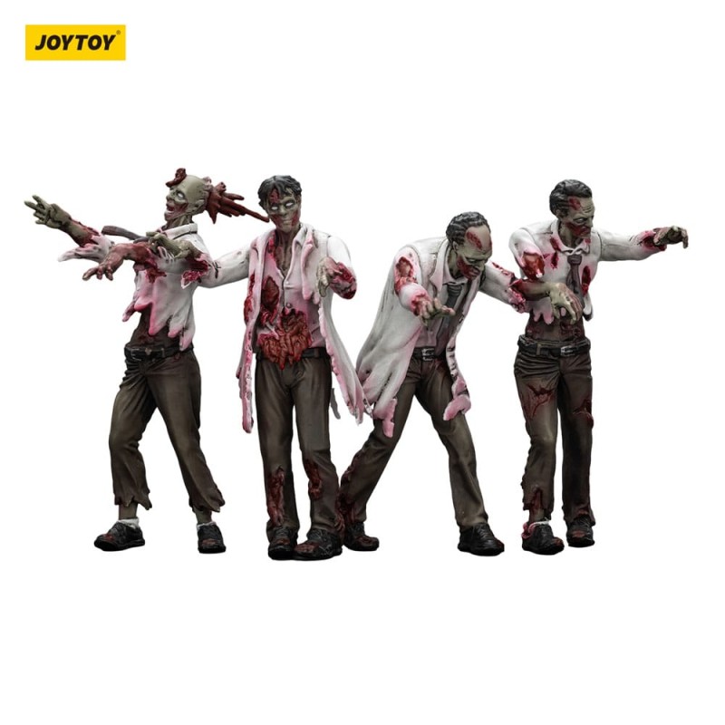 Zombie pack 4 figurines Dark Source Scientists (Male) 8 cm | 6927054401604