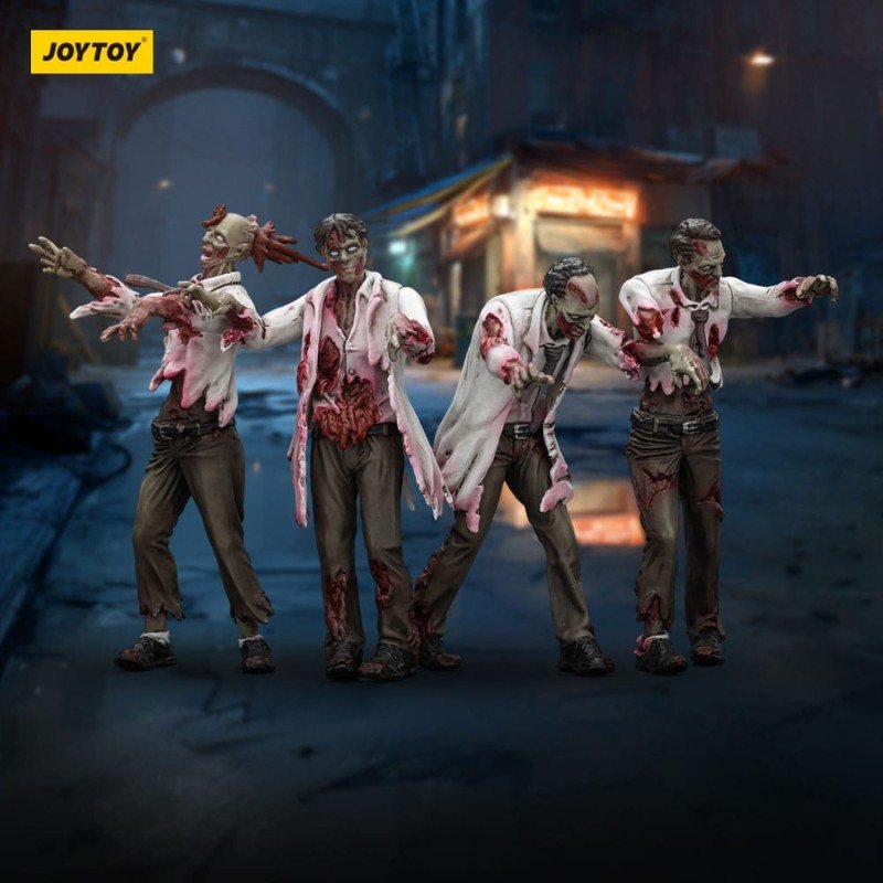 Zombie pack 4 figurines Dark Source Scientists (Male) 8 cm | 6927054401604
