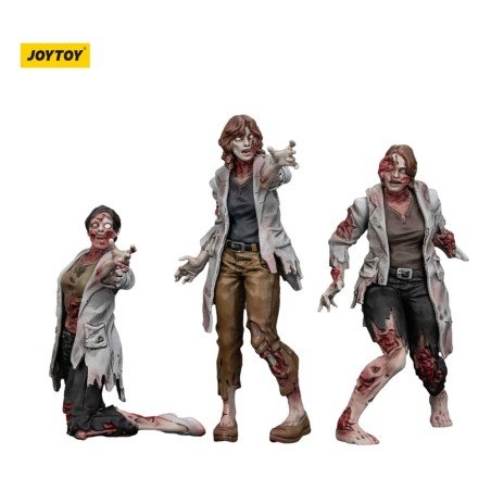 Zombie pack 3 figurines Dark Source Scientists (Female) 8 cm | 6927054401611