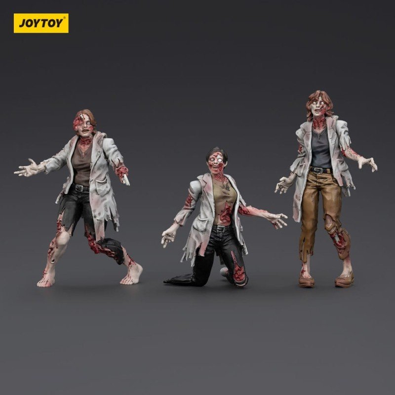Zombie pack 3 figurines Dark Source Scientists (Female) 8 cm | 6927054401611