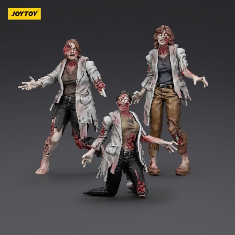 Zombie pack 3 figurines Dark Source Scientists (Female) 8 cm | 6927054401611