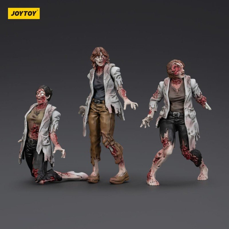 Zombie pack 3 figurines Dark Source Scientists (Female) 8 cm | 6927054401611