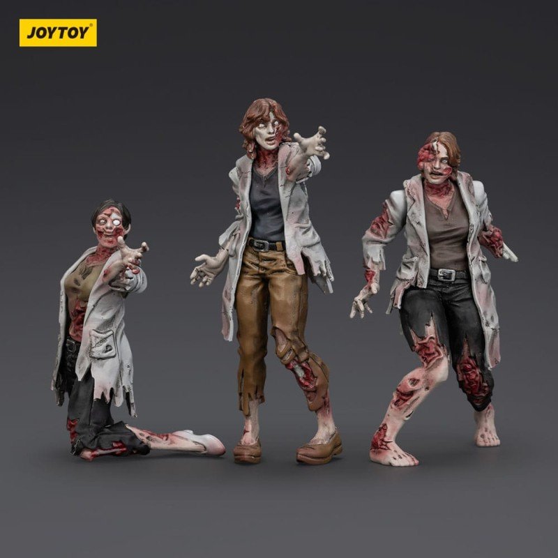 Zombie pack 3 figurines Dark Source Scientists (Female) 8 cm | 6927054401611