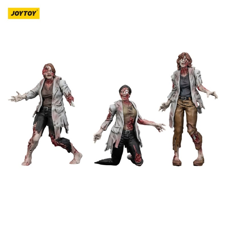 Zombie pack 3 figurines Dark Source Scientists (Female) 8 cm | 6927054401611