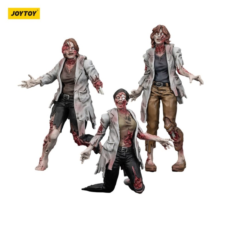 Zombie pack 3 figurines Dark Source Scientists (Female) 8 cm | 6927054401611