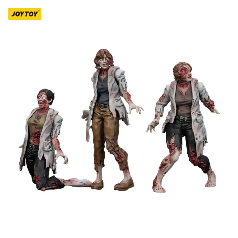 Zombie pack 3 figurines Dark Source Scientists (Female) 8 cm | 6927054401611