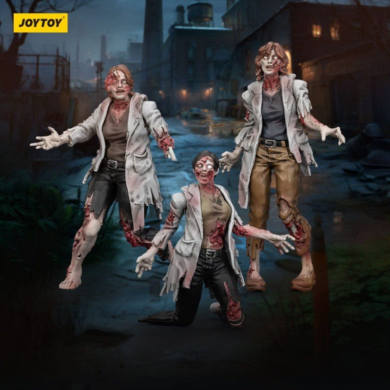Zombie pack 3 figurines Dark Source Scientists (Female) 8 cm | 6927054401611