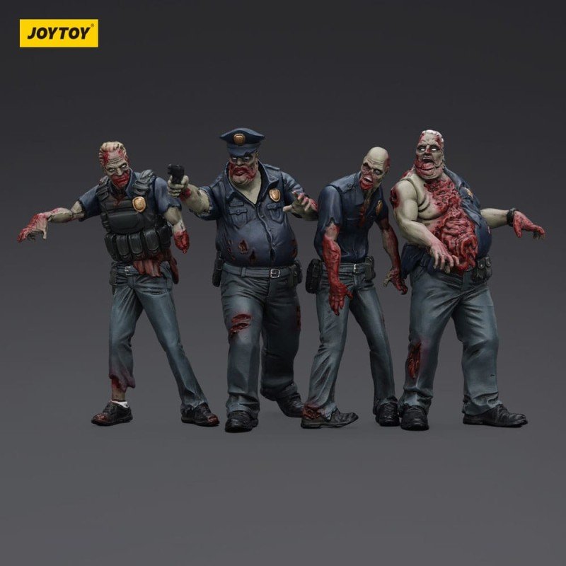 Zombie pack 4 figurines Dark Source Police (Male) 8 cm | 6927054401635