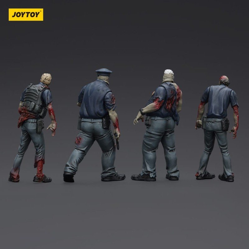 Zombie pack 4 figurines Dark Source Police (Male) 8 cm | 6927054401635