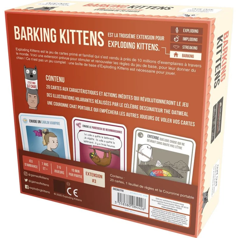 Exploding Kittens : Barking Kittens
éditeur : Exploding Kittens
version française