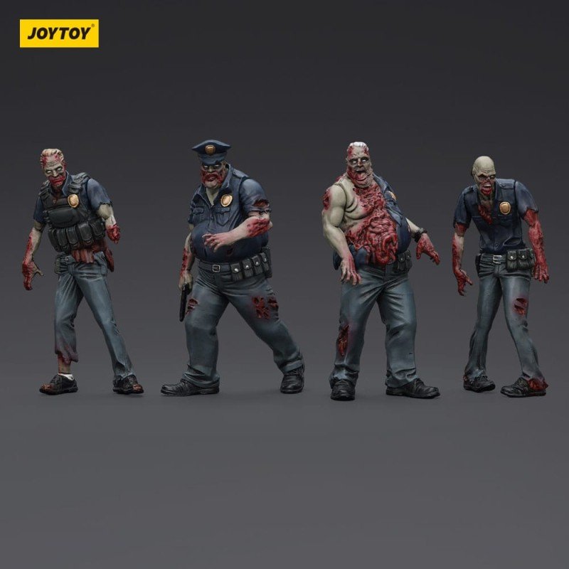 Zombie pack 4 figurines Dark Source Police (Male) 8 cm | 6927054401635