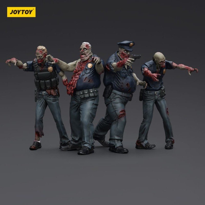 Zombie pack 4 figurines Dark Source Police (Male) 8 cm | 6927054401635