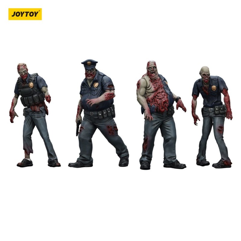 Zombie Dark Source Action Figures 4-Pack Police (Male) 8 cm | 6927054401635