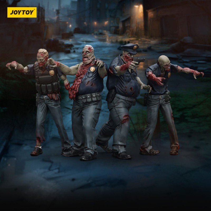 Zombie pack 4 figurines Dark Source Police (Male) 8 cm | 6927054401635