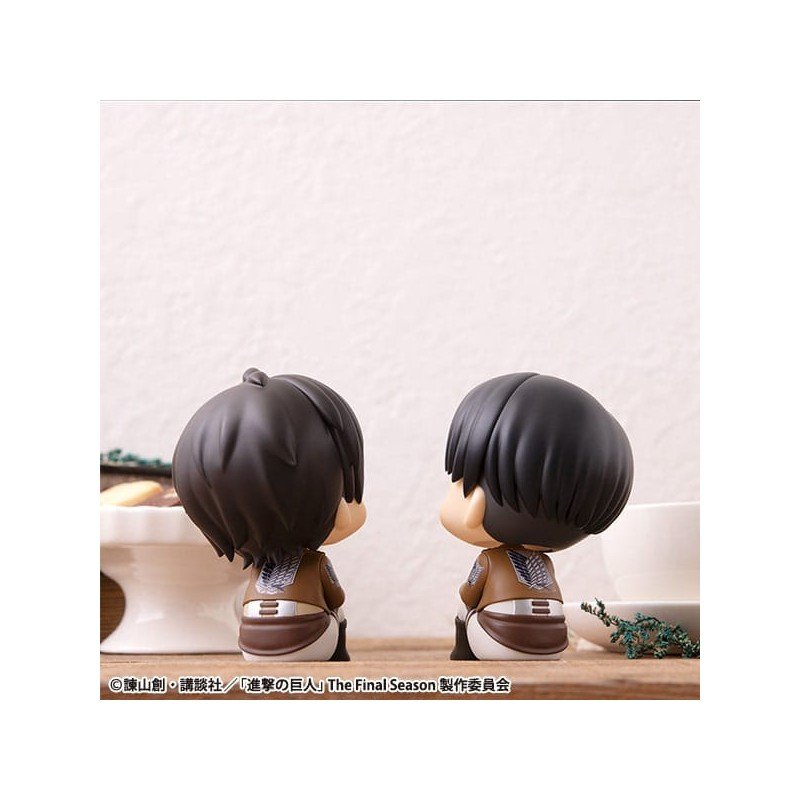 Attack on Titan Look Up PVC Statue Eren Jaeger & Levi Set (with gift) 11 cm | 4535123845079