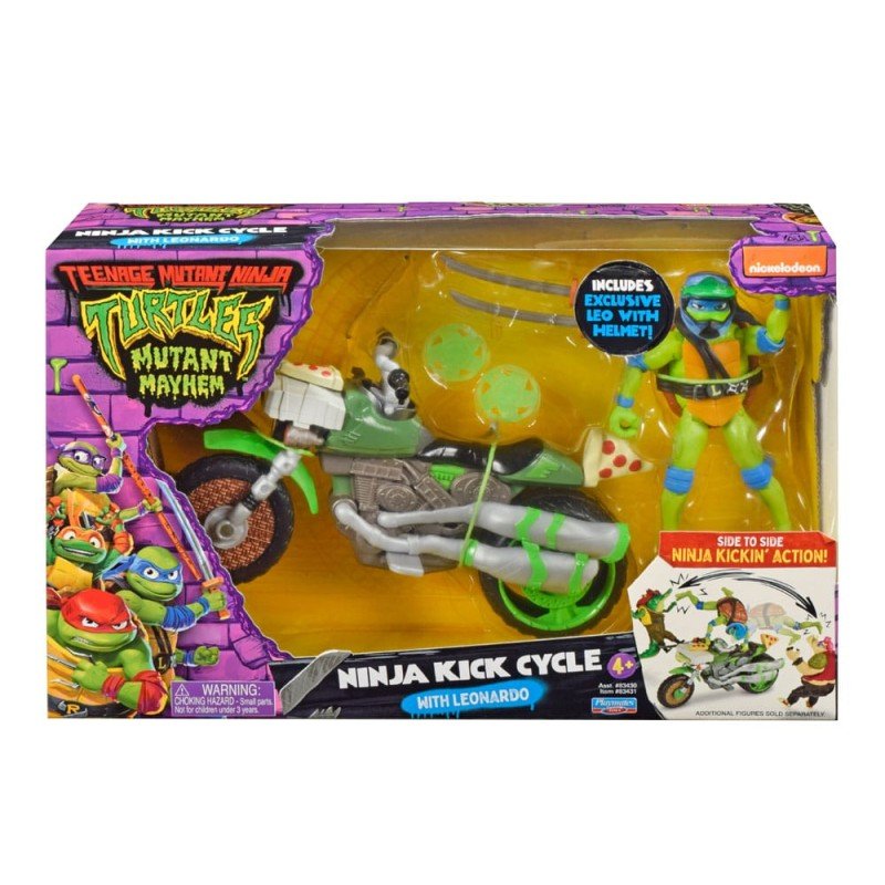 Ninja Turtles : Teenage Years figurine Drive N Kick Leonardo & véhicule 11 cm | 0043377834311