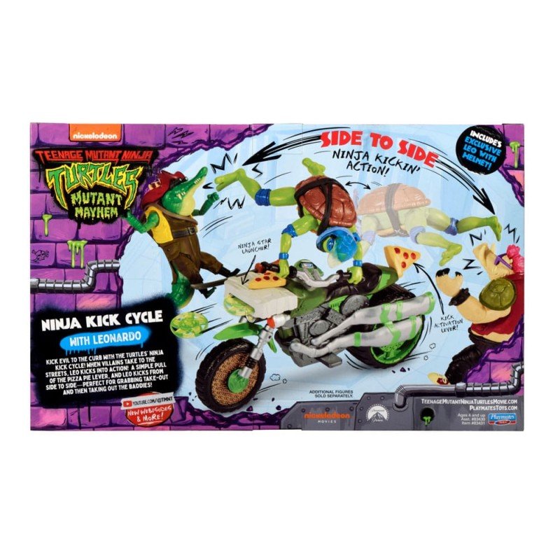 Ninja Turtles : Teenage Years figurine Drive N Kick Leonardo & véhicule 11 cm | 0043377834311