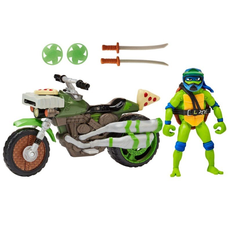 Ninja Turtles : Teenage Years figurine Drive N Kick Leonardo & véhicule 11 cm | 0043377834311
