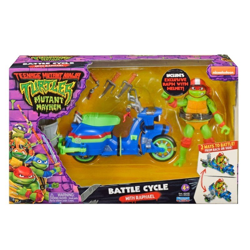 Ninja Turtles : Teenage Years figurine Raphael & Scooter et side-car 11 cm | 0043377834328