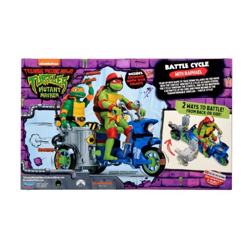 Ninja Turtles : Teenage Years figurine Raphael & Scooter et side-car 11 cm | 0043377834328