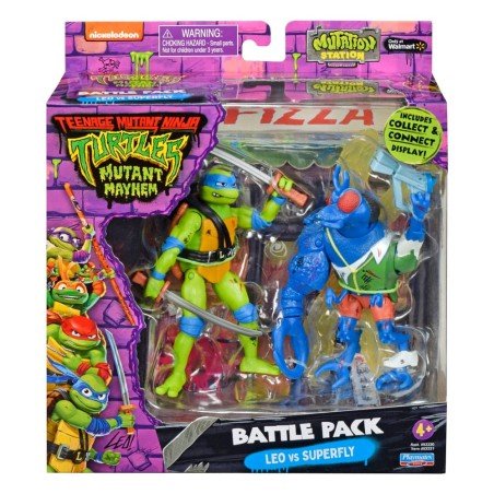 Tortues Ninja figurines Leonardo vs. Super Fly 11 cm | 0043377833314