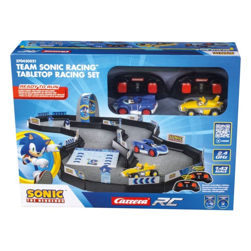 Sonic the Hedgehog voiture télécommandée RC 1/43 2,4GHz Tabletop Racing Set | 9003150143253