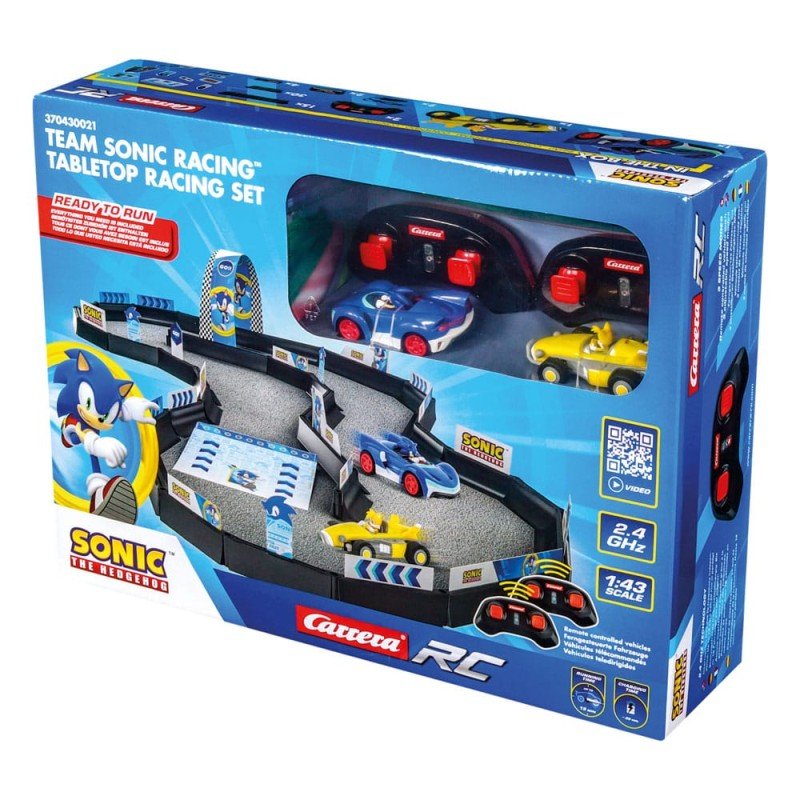 Sonic the Hedgehog voiture télécommandée RC 1/43 2,4GHz Tabletop Racing Set | 9003150143253