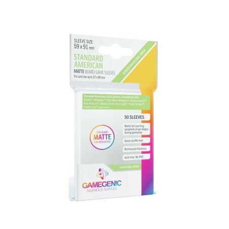 Gamegenic - Standad American - Sleeves Matte 59X91 Green (50 pcs) | 4251715403150