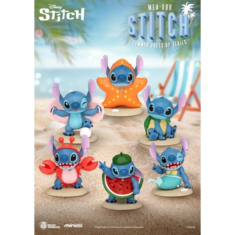 Lilo & Stitch Mini Egg Attack Figures 10 cm Stitch summer dress up Series Assortment (6) | 4711385241464