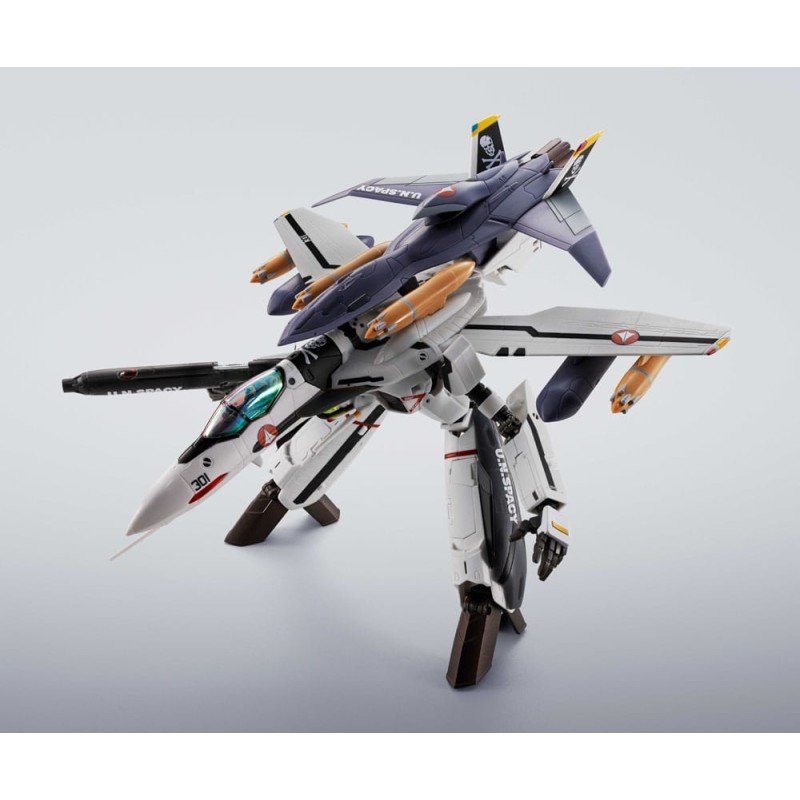 Macross 7 Hi-Metal R Action Figure VF-0S Phoenix (Roy Focker Use) & QF-2200D-B Ghost Set 14 cm | 4573102692573