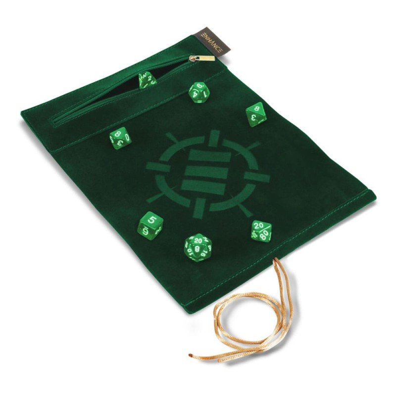 Enhance Tabletop Roll on a Scroll Sac avec dés Vert | 0637836627332