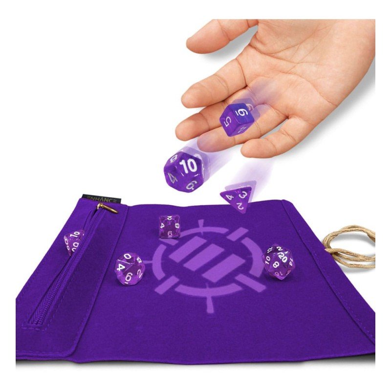 Enhance Tabletop Roll on a Scroll Sac avec dés Pourpre | 0637836627325