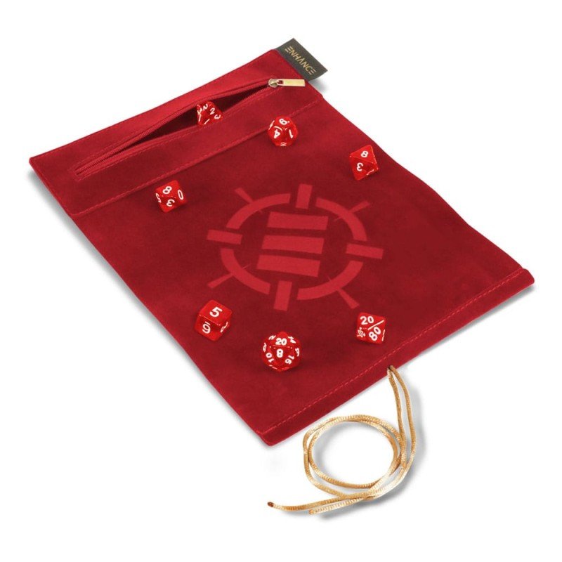 Enhance Tabletop Roll on a Scroll Sac avec dés Rouge | 0637836627295