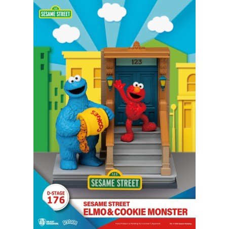 Sesame Street D-Stage statuette PVC Elmo & Cookie Monster 11 cm | 4711385261196