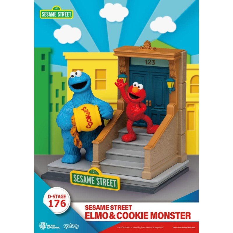 Sesame Street D-Stage statuette PVC Elmo & Cookie Monster 11 cm | 4711385261196