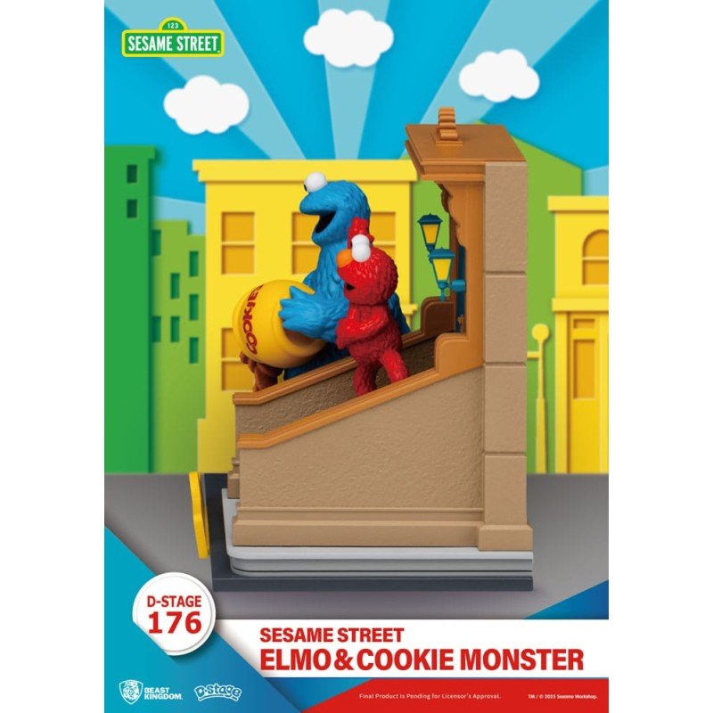 Sesame Street D-Stage statuette PVC Elmo & Cookie Monster 11 cm | 4711385261196