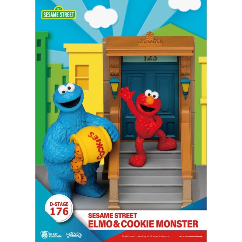 Sesame Street D-Stage statuette PVC Elmo & Cookie Monster 11 cm | 4711385261196