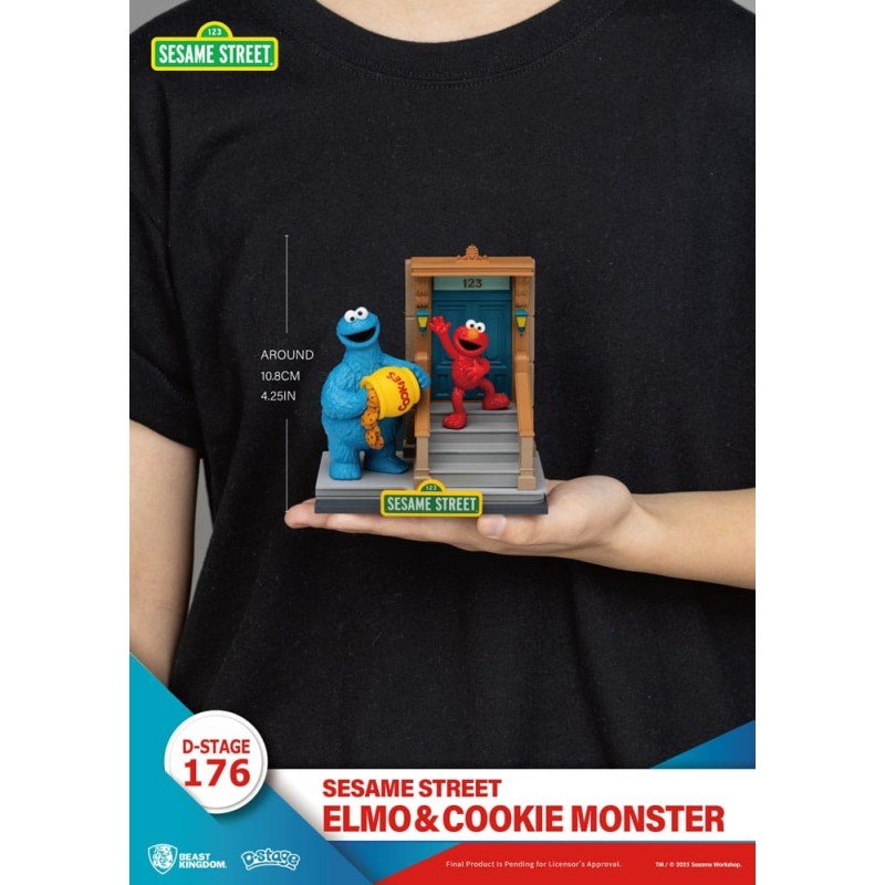 Sesame Street D-Stage statuette PVC Elmo & Cookie Monster 11 cm | 4711385261196