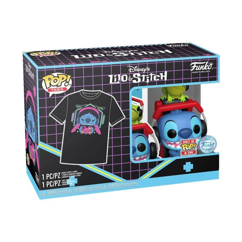 Lilo & Stitch POP! & Tee Box Gmr Stitch w/frog Size L | 0889698857628