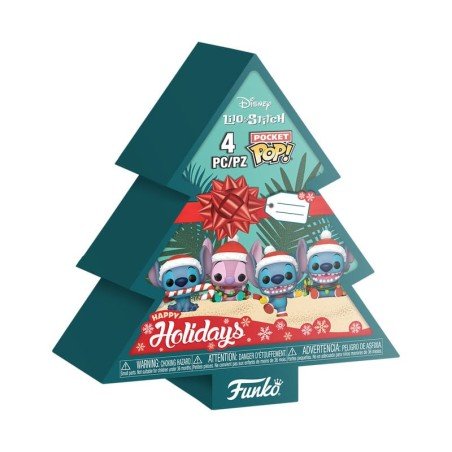 Lilo&Stitch Holiday 2025 pack 4 porte-clés Pocket POP! Vinyl Tree Holiday Box 4 cm | 0889698860925