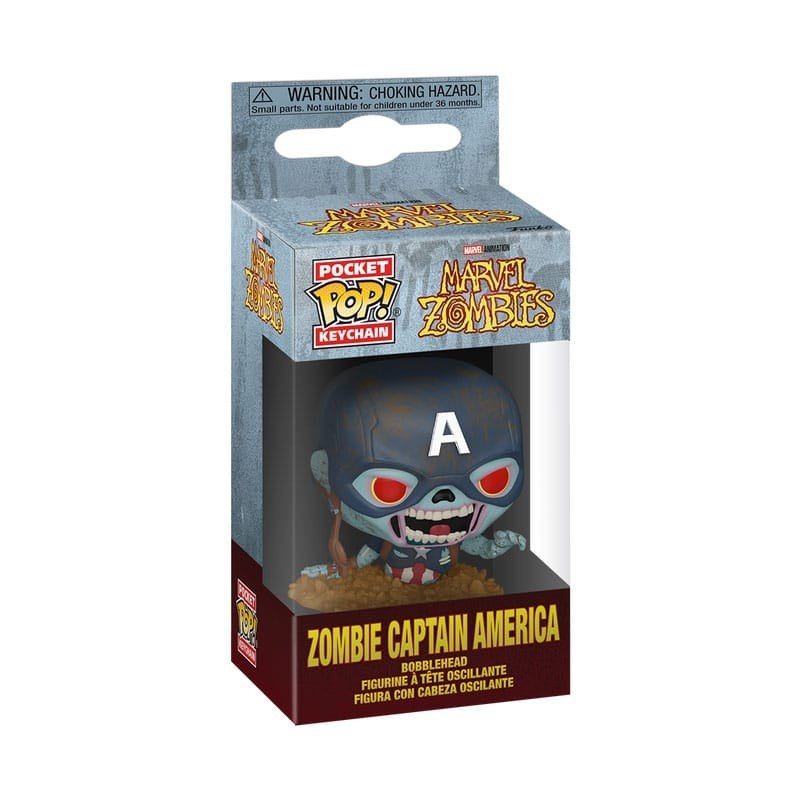 Marvel Zombies présentoir porte-clés Pocket POP! Vinyl Captain America 4 cm (12) | 0889698866514