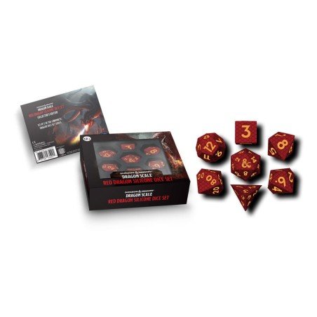 Dungeons & Dragons Premium Silicon pack dés Inclusion Dragon Scale Red (7) | 0687700235491