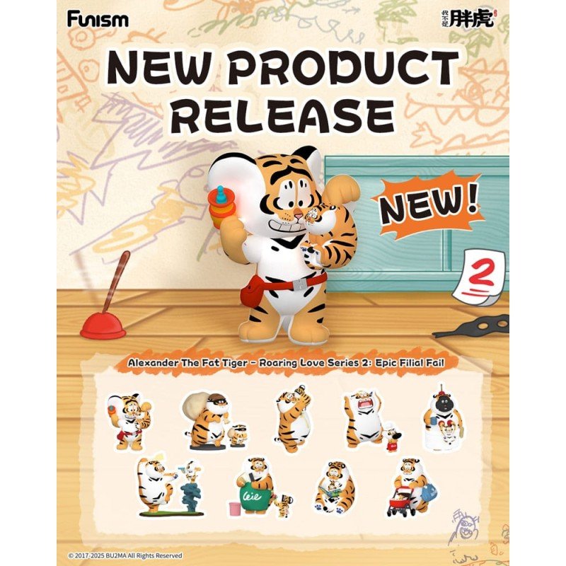 Alexander The Fat Tiger présentoir mini-figurines Roaring Love Series 2: Epic Filial Fabil 7 cm (8) | 6970834313710