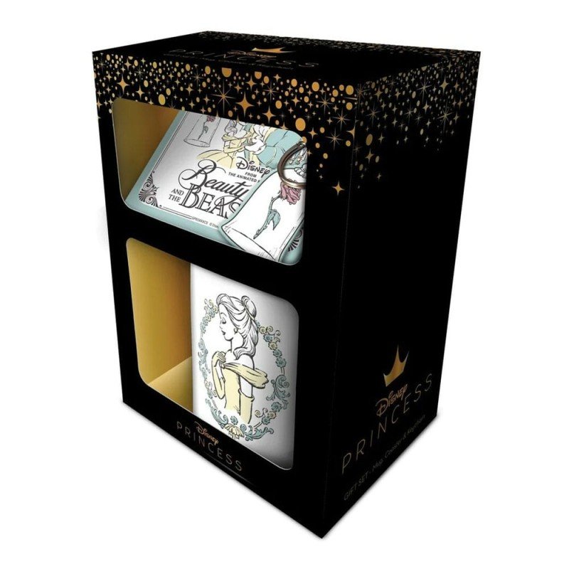 Disney Mug, Coaster and Keychain Set Beauty and the Beast Enchanted | 5050293861029