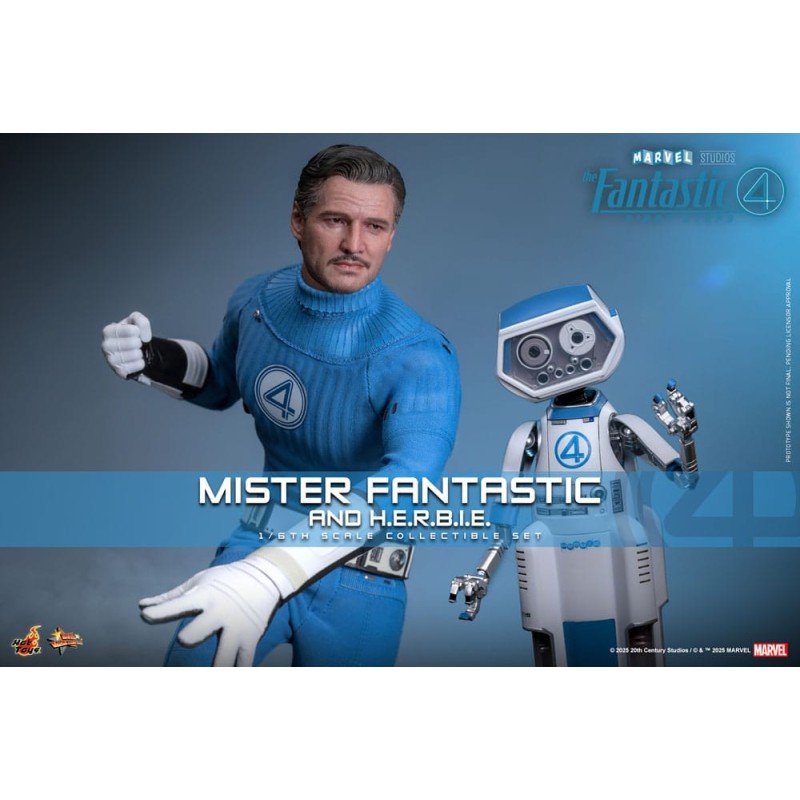 Les Quatre Fantastiques : Premiers pas pack 2 figurines Movie Masterpiece 1/6 Mister Fantastic & H.E.R.B.I.E. 30 cm | 4895228622471